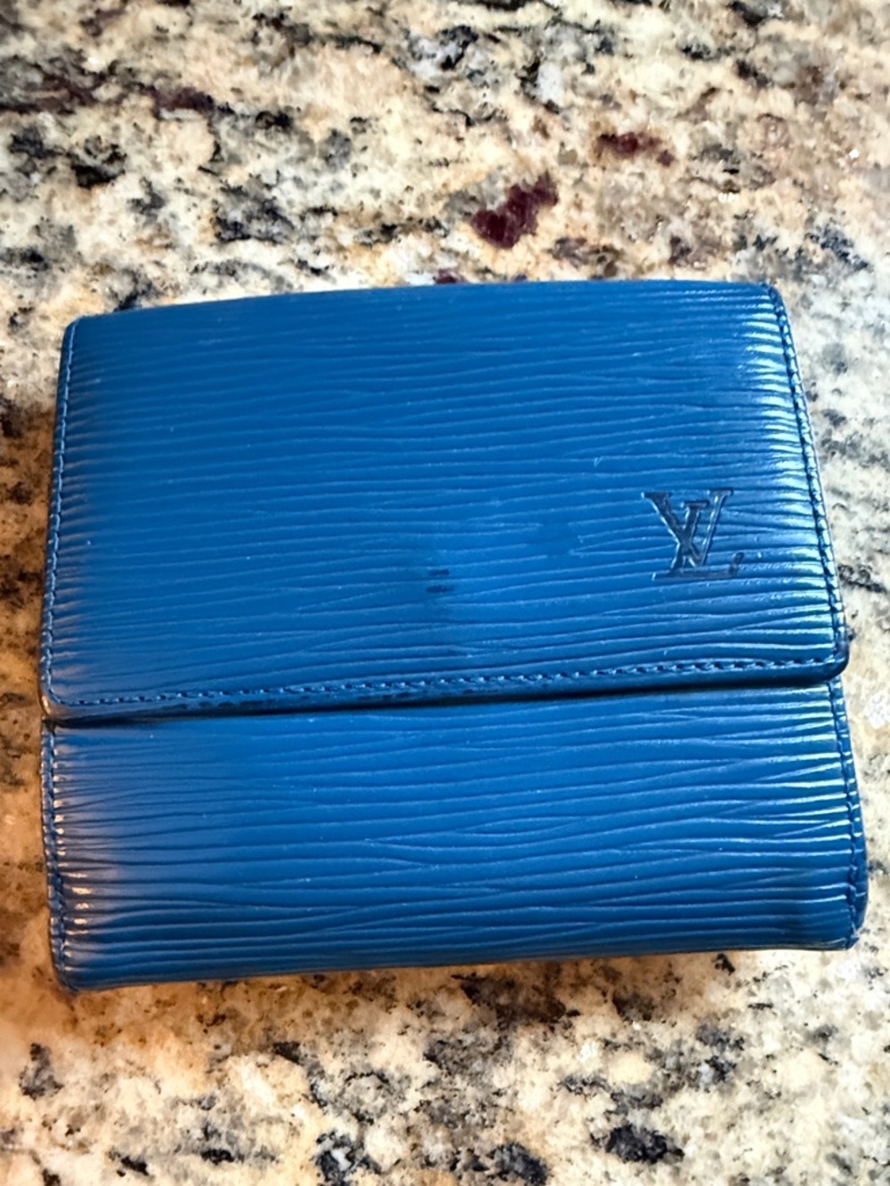 Louis Vuitton Blue Epi Leather Compact Wallet